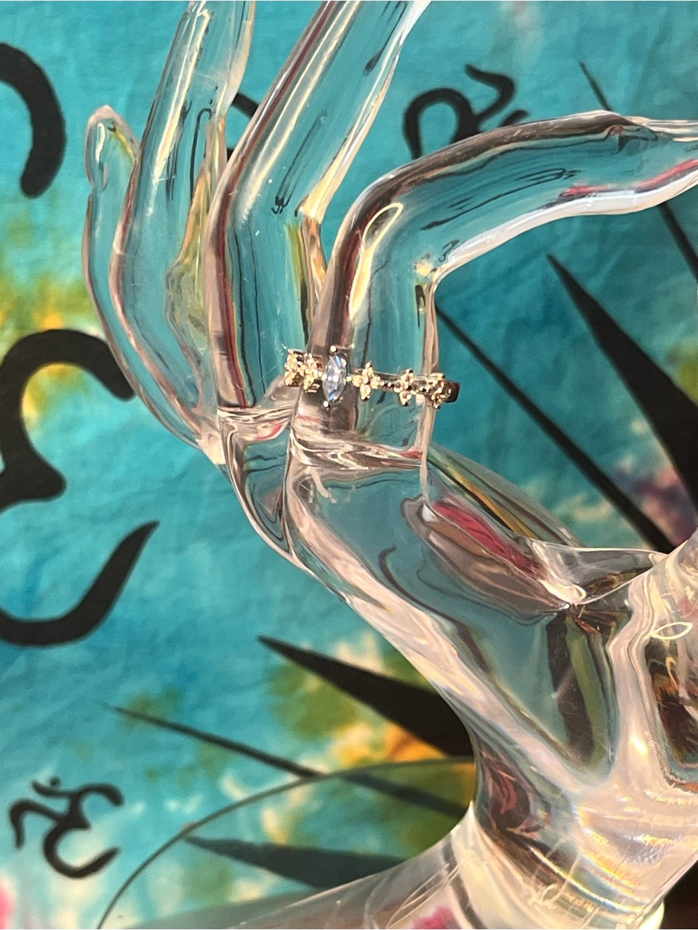 Ice Blue Moissanite Marquise Cluster Ring • Size 8 • 0.3 CT • CR7571